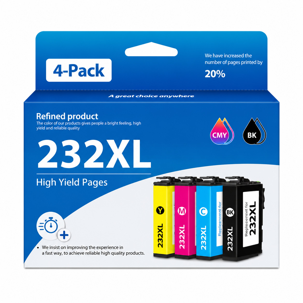 4pk 232XL Ink Cartridges  eplacement for WF-2930 XP-4200 XP-4205