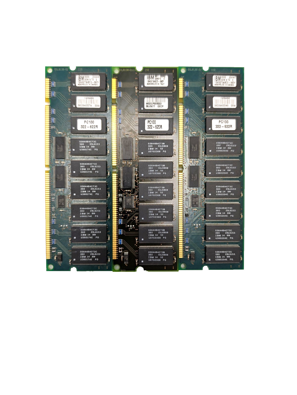 Lot of 3 IBM 256MB PC-100 ECC DIMM Memory Module 32 x 72 PC100 Server