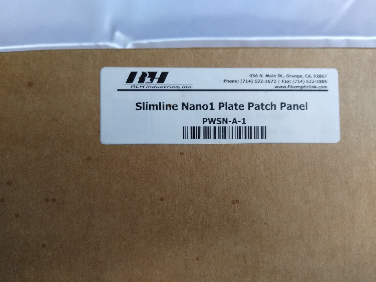 NEW RLH INDUSTRIES Slimline Nano1 Plate Patch Panel, no DIN Clip PWSN-A-1