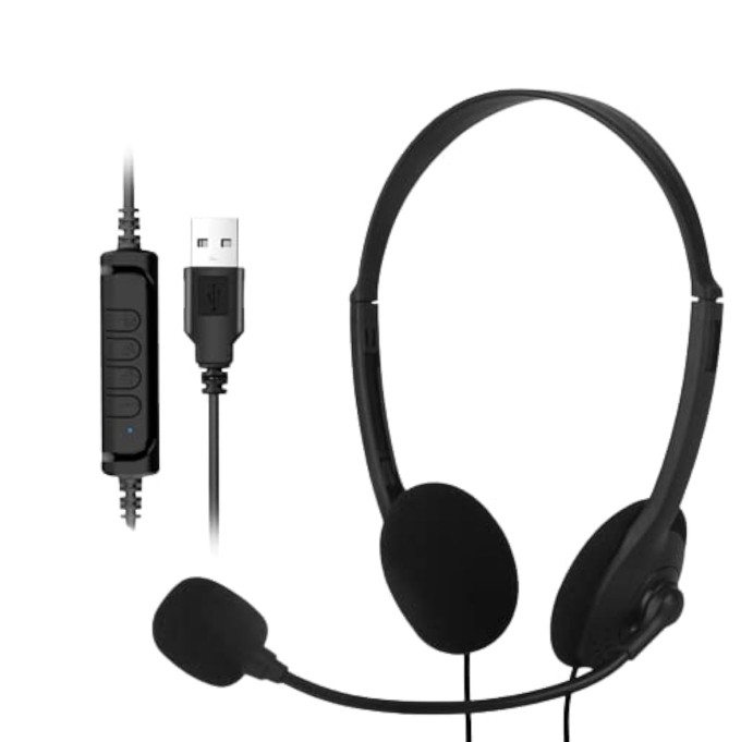 THE PERFECT PART USB Headset Headphone with Microphone Noise Cancelling for PC C
