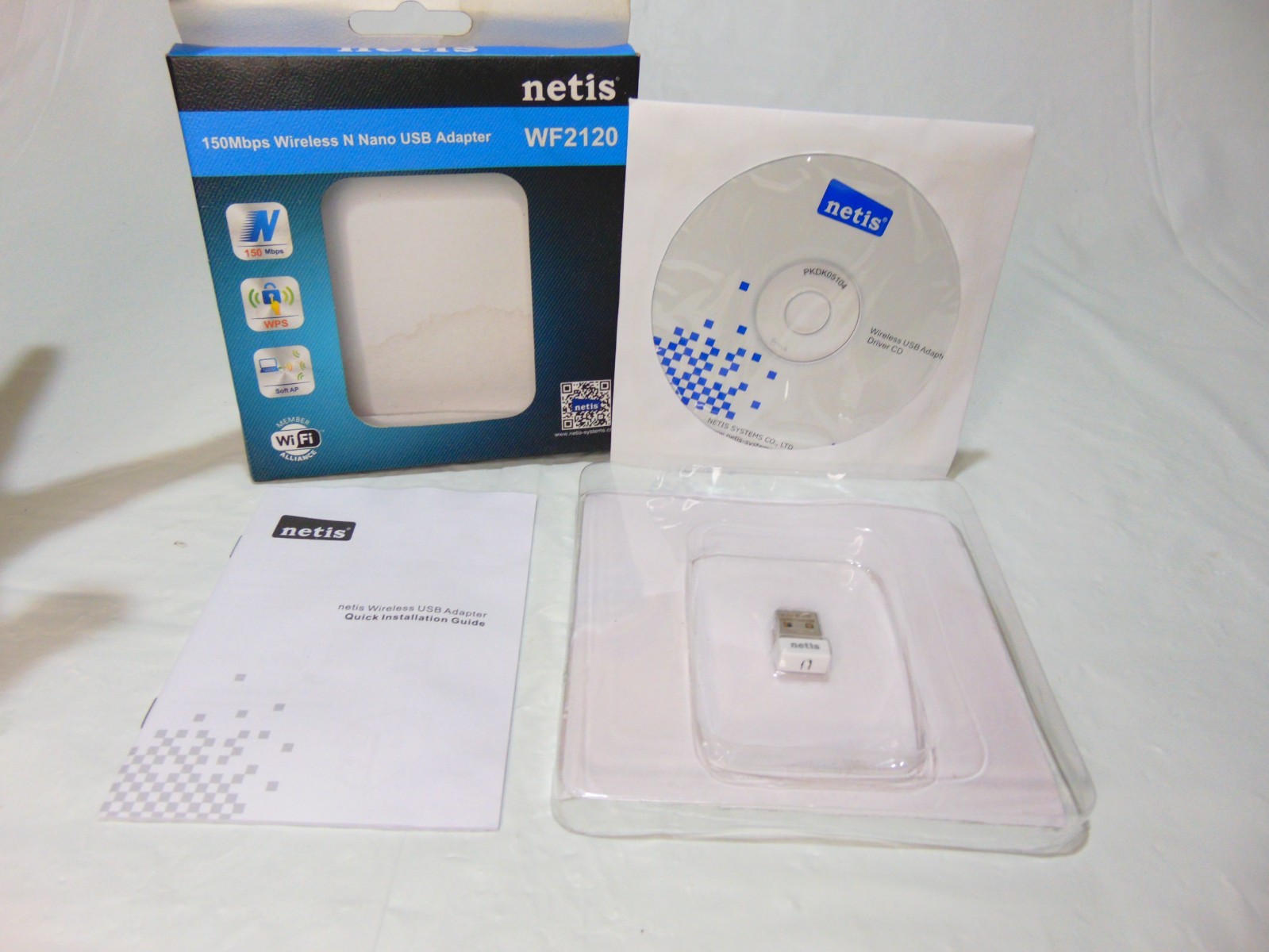 Netis WF2120 150Mbps Wireless N Nano USB WiFi Adapter Silver PC Laptop Windows