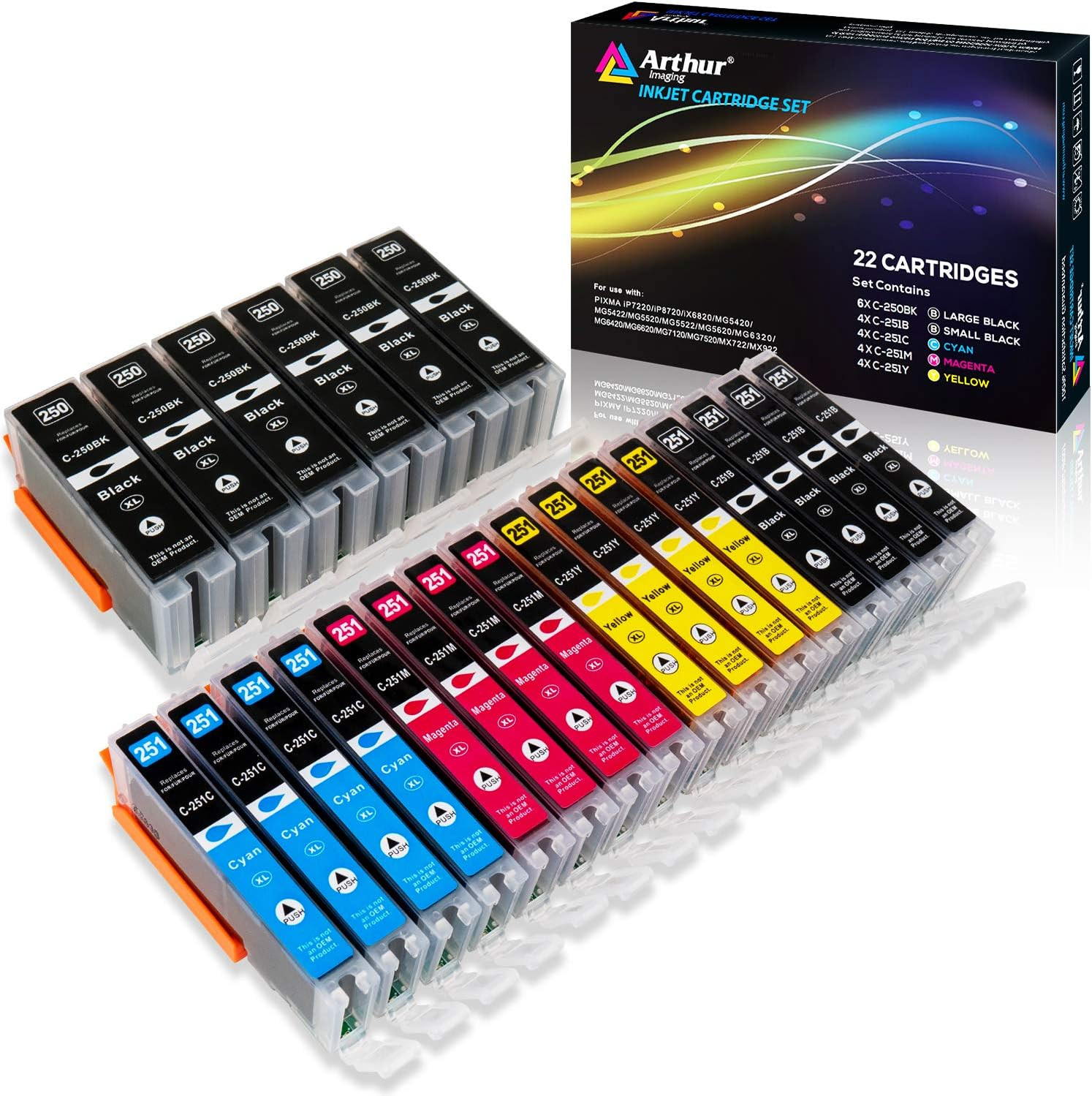Compatible Ink Cartridge Replacement for Canon Pgi-250Xl CLI-251XL for Use with