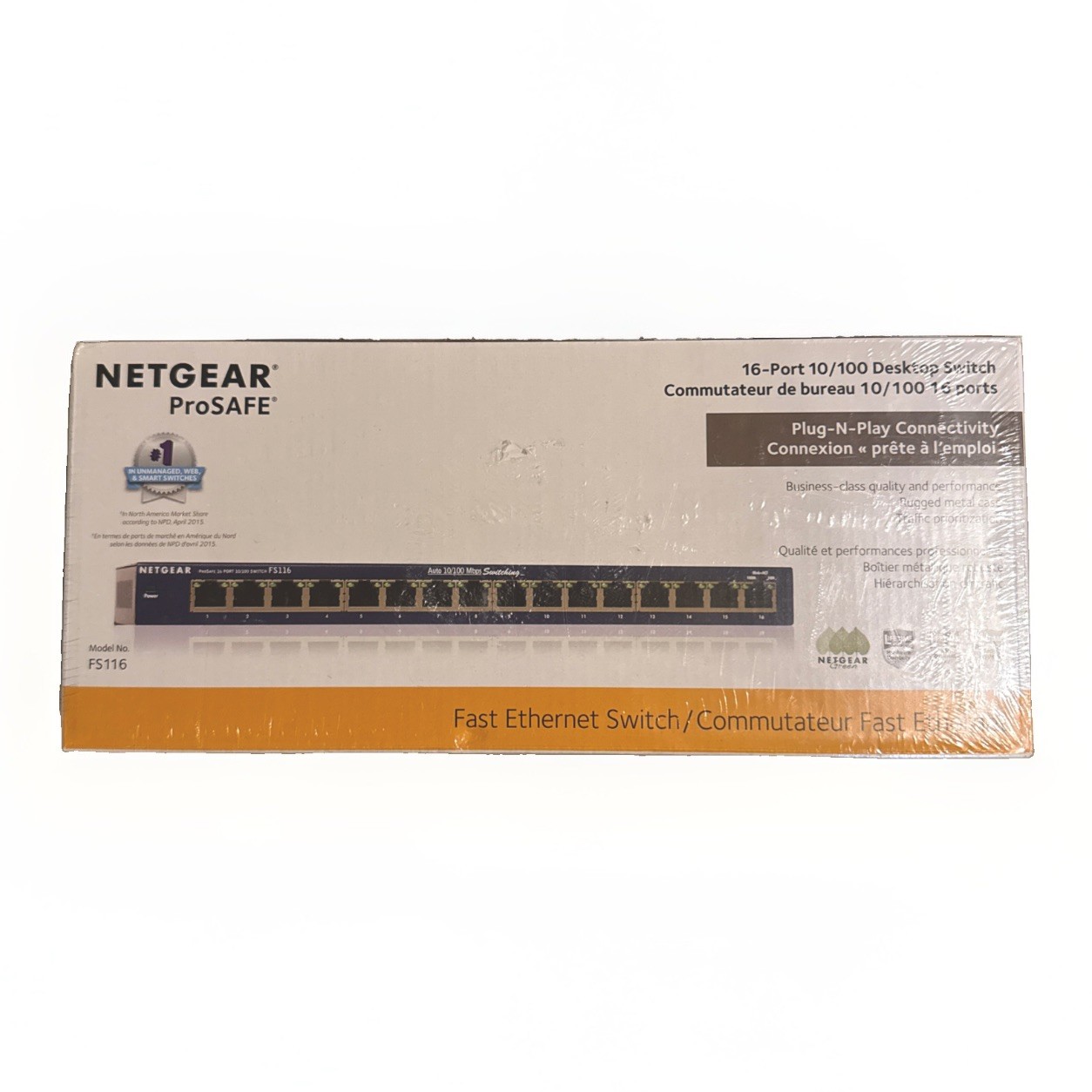 New Sealed NETGEAR ProSAFE FS116 16-Port 10/100 Fast Ethernet Desktop Switch