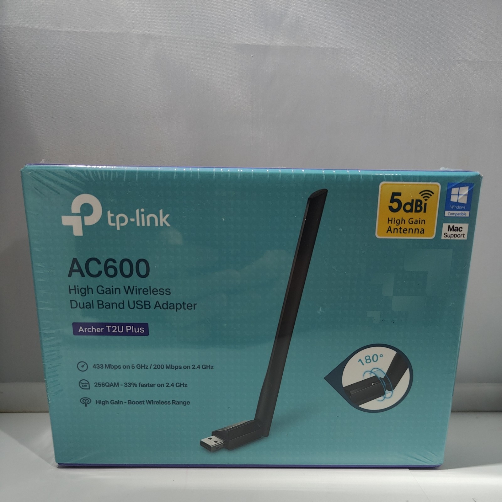 (E) TP-Link Archer T2U Plus AC600 High Gain Dual Band USB WiFi Adapter NEW