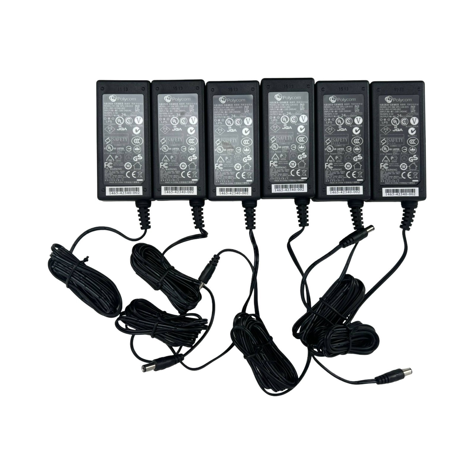 Lot of 6 Genuine Polycom Switching Power Supply SPS-12A-015 24VDC 500ma - NEW