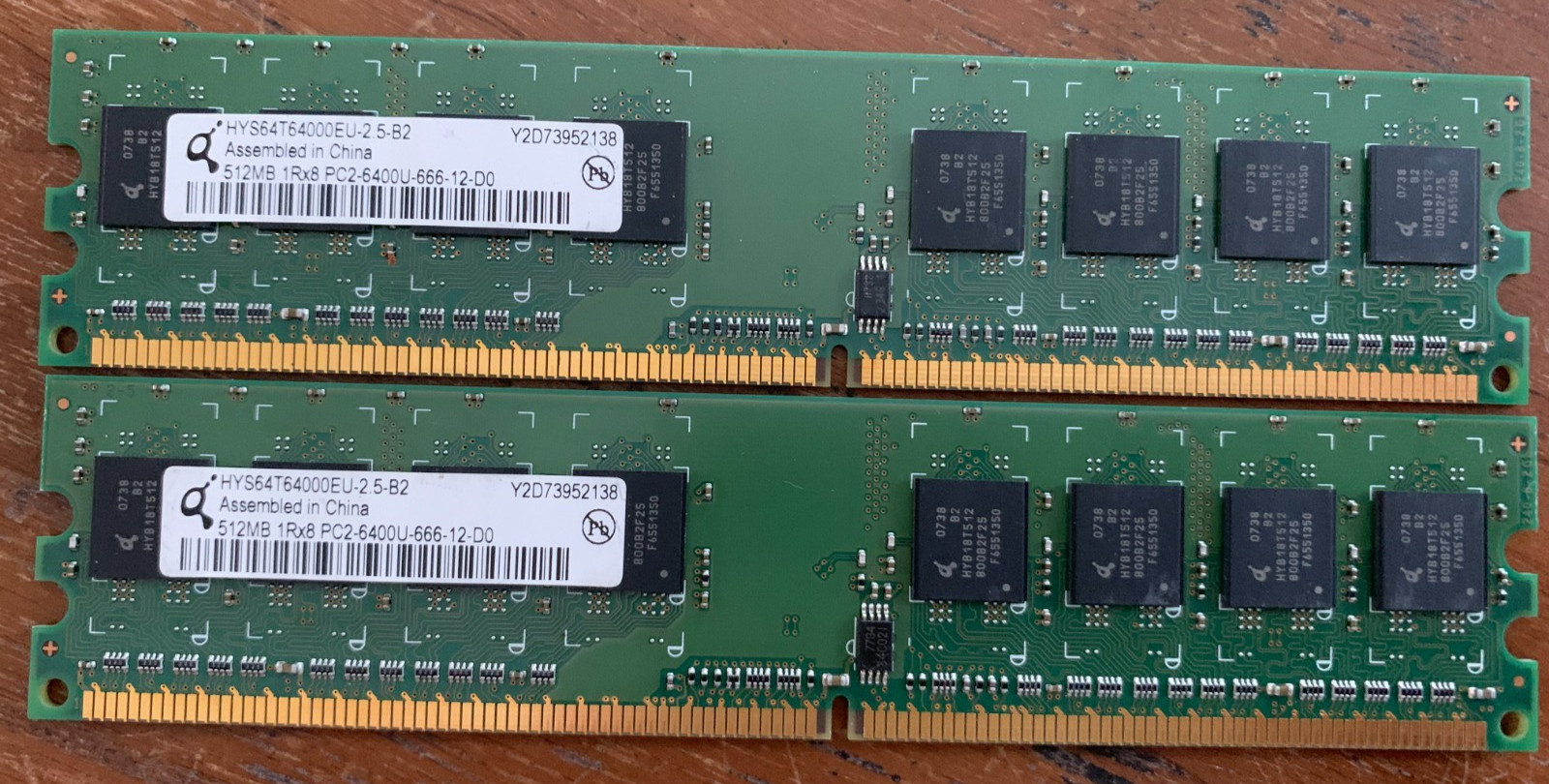 Qimonda HYS64T64000EU-2.5-B2 512MB PC2-6400 DDR2 RAM Memory Tested