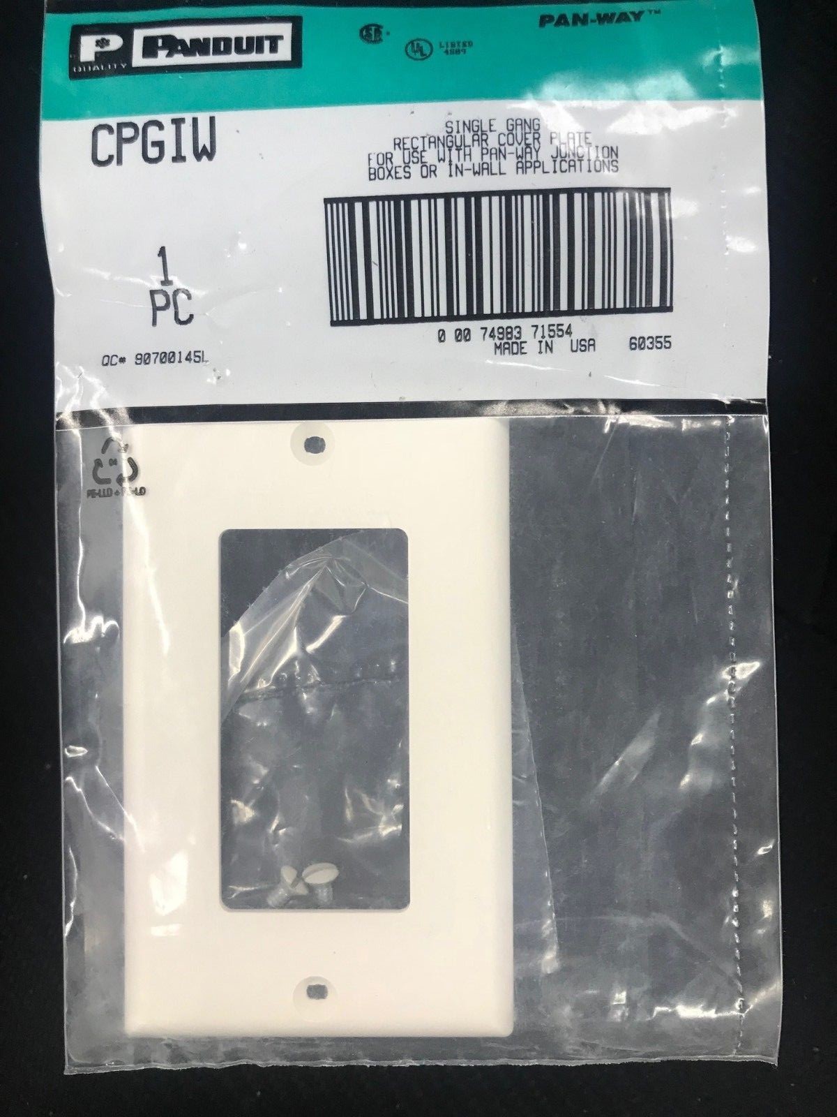 Panduit CPGIW Single Decora Rectangular GFCI Cover Plate Off White (Lot of 11)