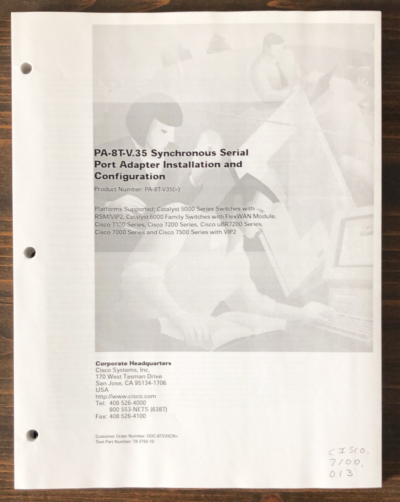 Cisco Systems - PA-8T-V.35 Synchronous Serial Port Adapter Installation (2000)