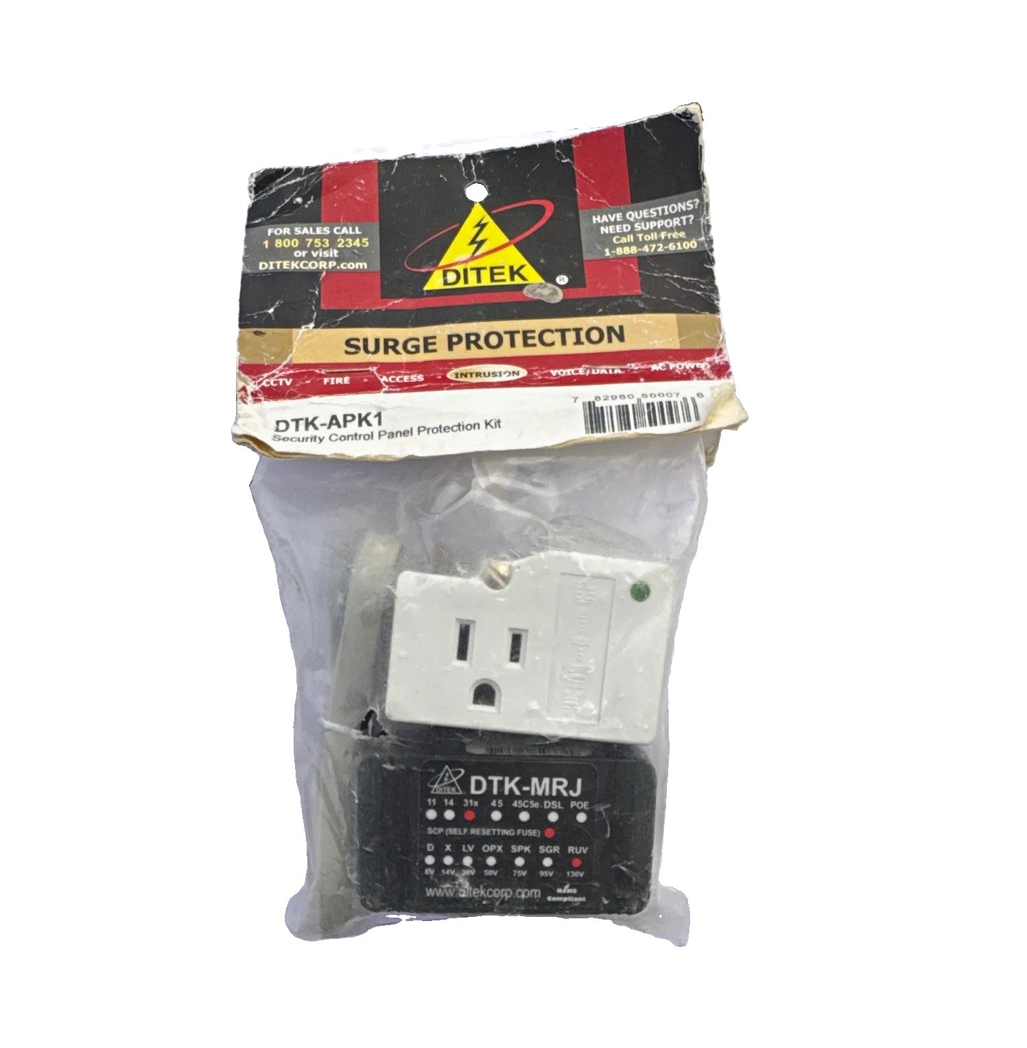 DITEK DTK-APK1 120V 1-Outlet Security Control Panel Surge Protector Kit