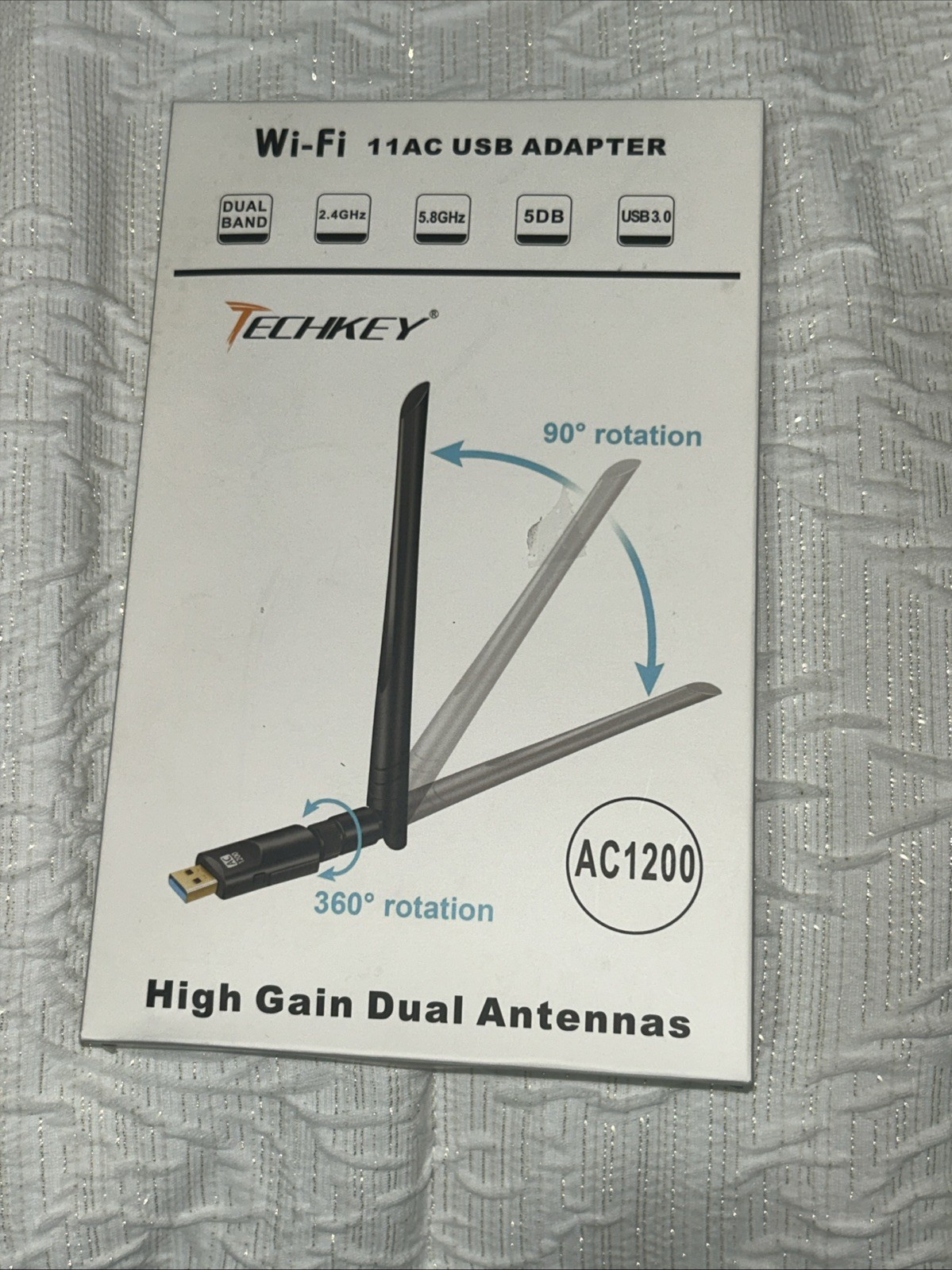 TECHKEY High Gain 5dbi  Dualband WiFi USB 3.0 Adapter AC1200