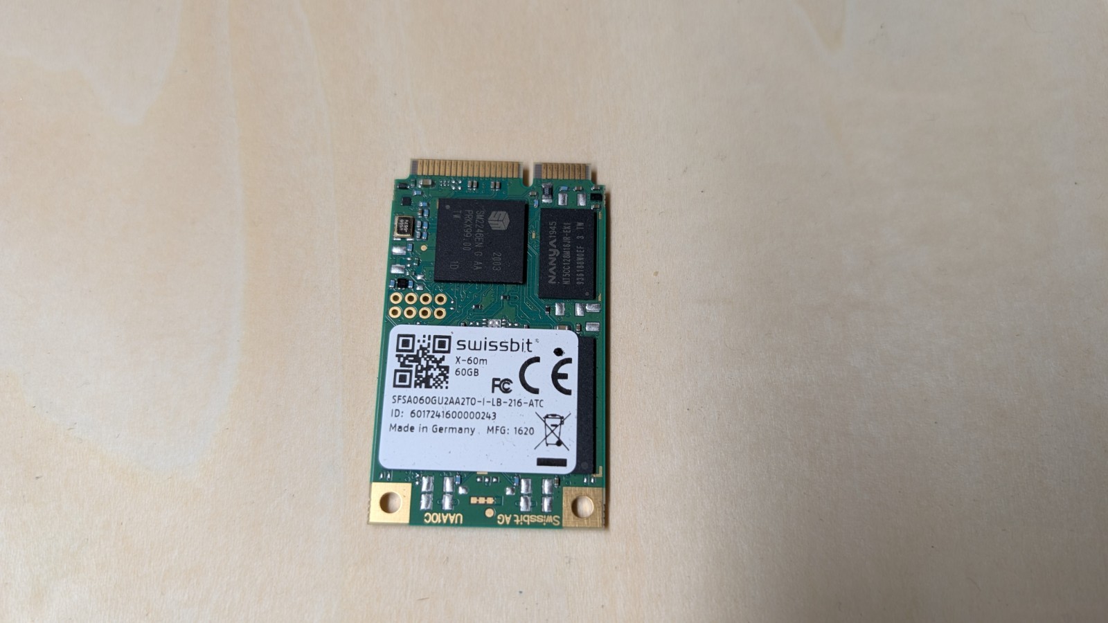 Swissbit X-60m 60GB mSATA Industrial SSD | SFSA060GU2AA2TO-I-LB-216-ATC