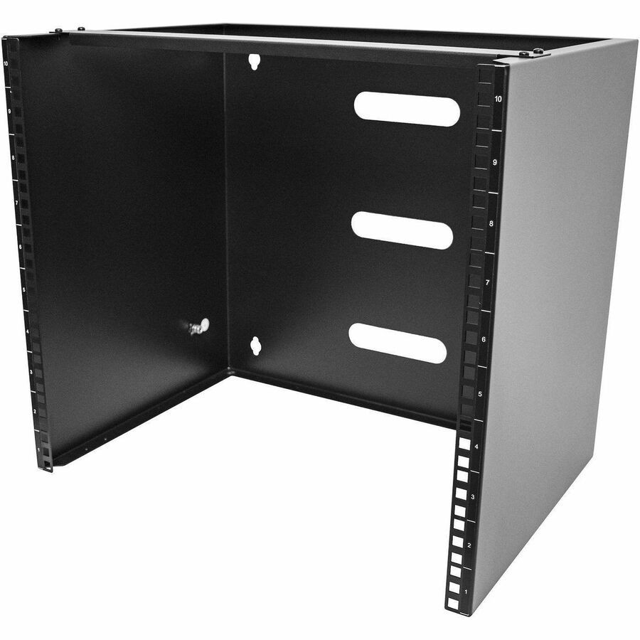 StarTech 10U Wall Mount Rack, 14in Deep, 19 inch Wall Mount Network Rack, Wall