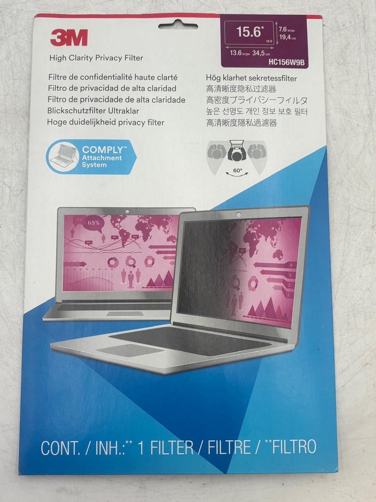 3M High Clarity Privacy Filter for 15.6" Widescreen Laptop (HC156W9B)