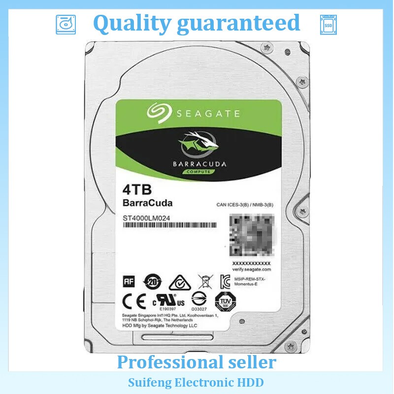 ST4000LM024 Seagate Barracuda 4TB 2.5" SATA Internal Hard Drive 15mm HDD