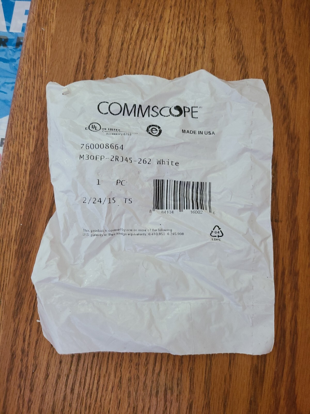 Commscope White FP Type Double Port Adapter Housing P/N 760008664 QTY=6