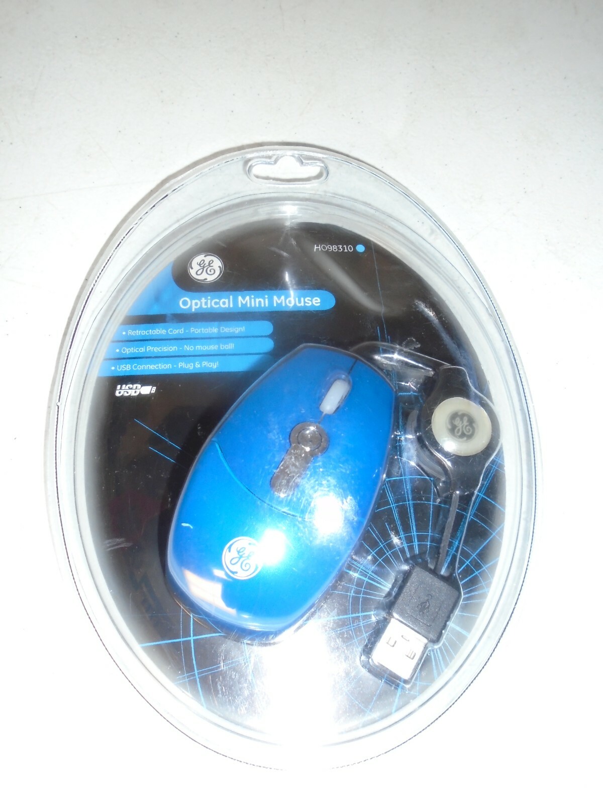 GE Mini Retractable Optical Travel Mouse General Electric - New Sealed