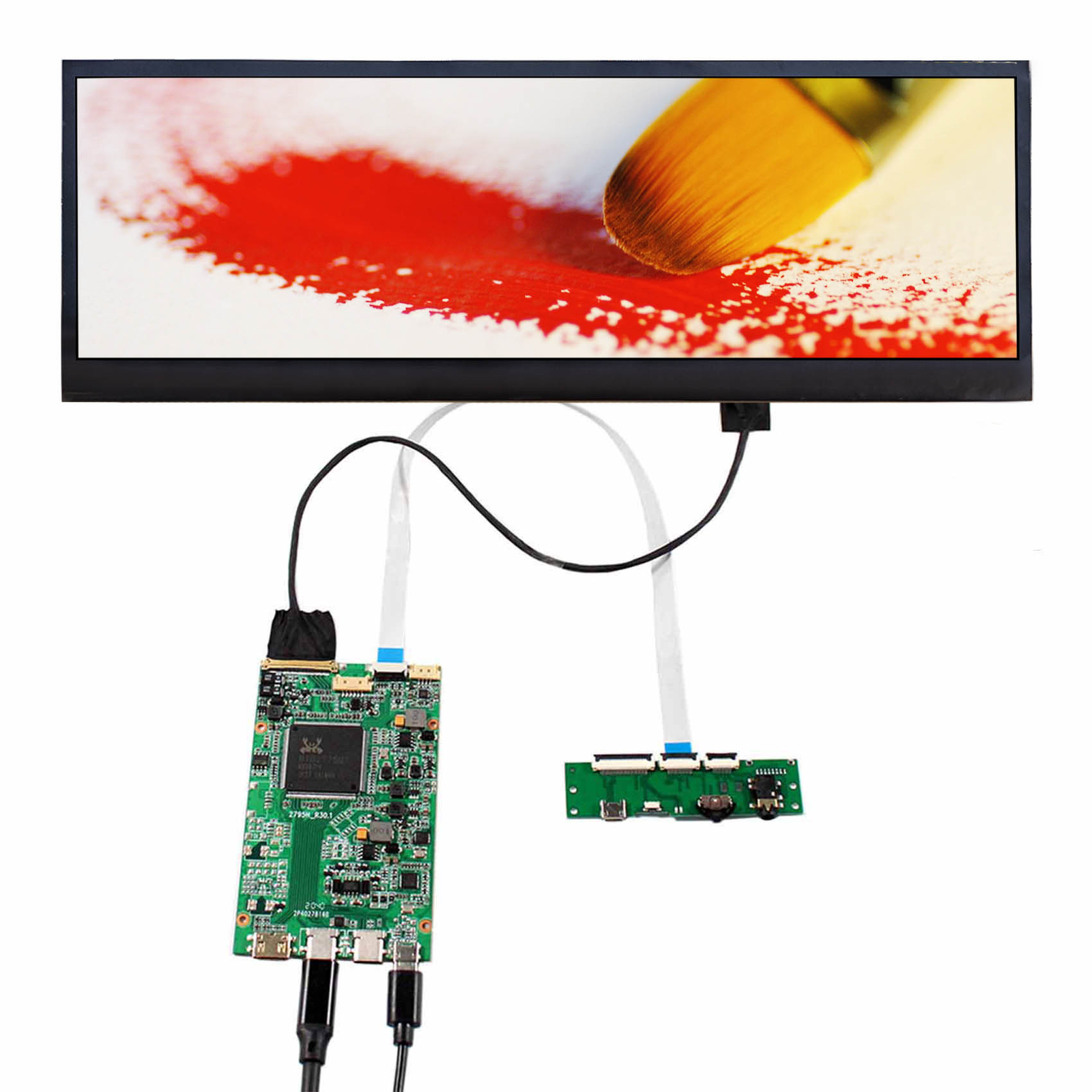HD USBC Type C LCD Controller Board 14inch 14" 4K 3840x1100 Bar LCD Screen