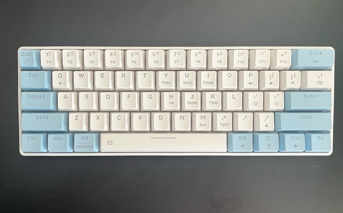 EDJO MK61 Wired/Wireless USB-C Mechanical Keyboard QWERTY English White/Blue