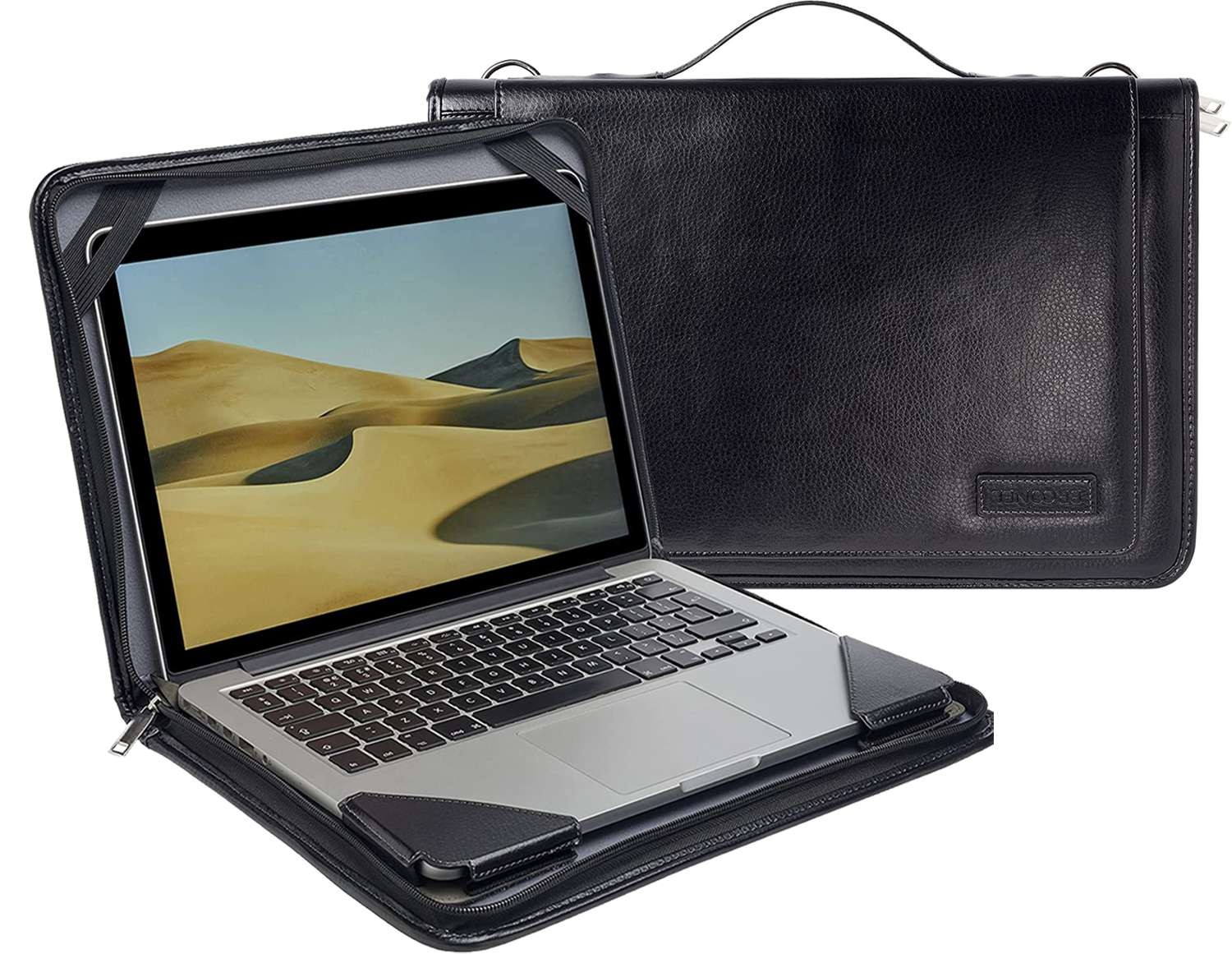 Broonel Black Leather Laptop Messenger Case For APPLE MacBook Pro 14" (2026)