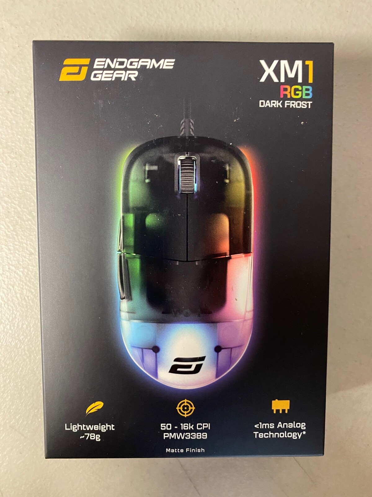 NEW Endgame Gear XM1 RGB Gaming Mouse Dark Frost USB Wired Optical 16,000 CPI