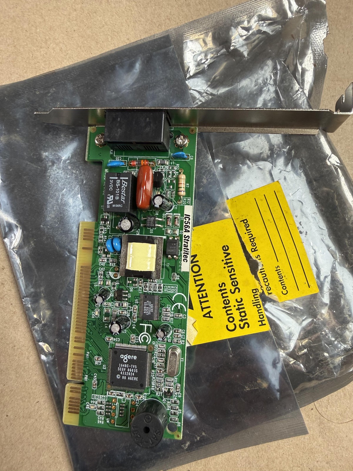 Stratitec IC56A PCI Internal Modem Card 2 RJ-11 Ports Desktop PC Agere Chipset
