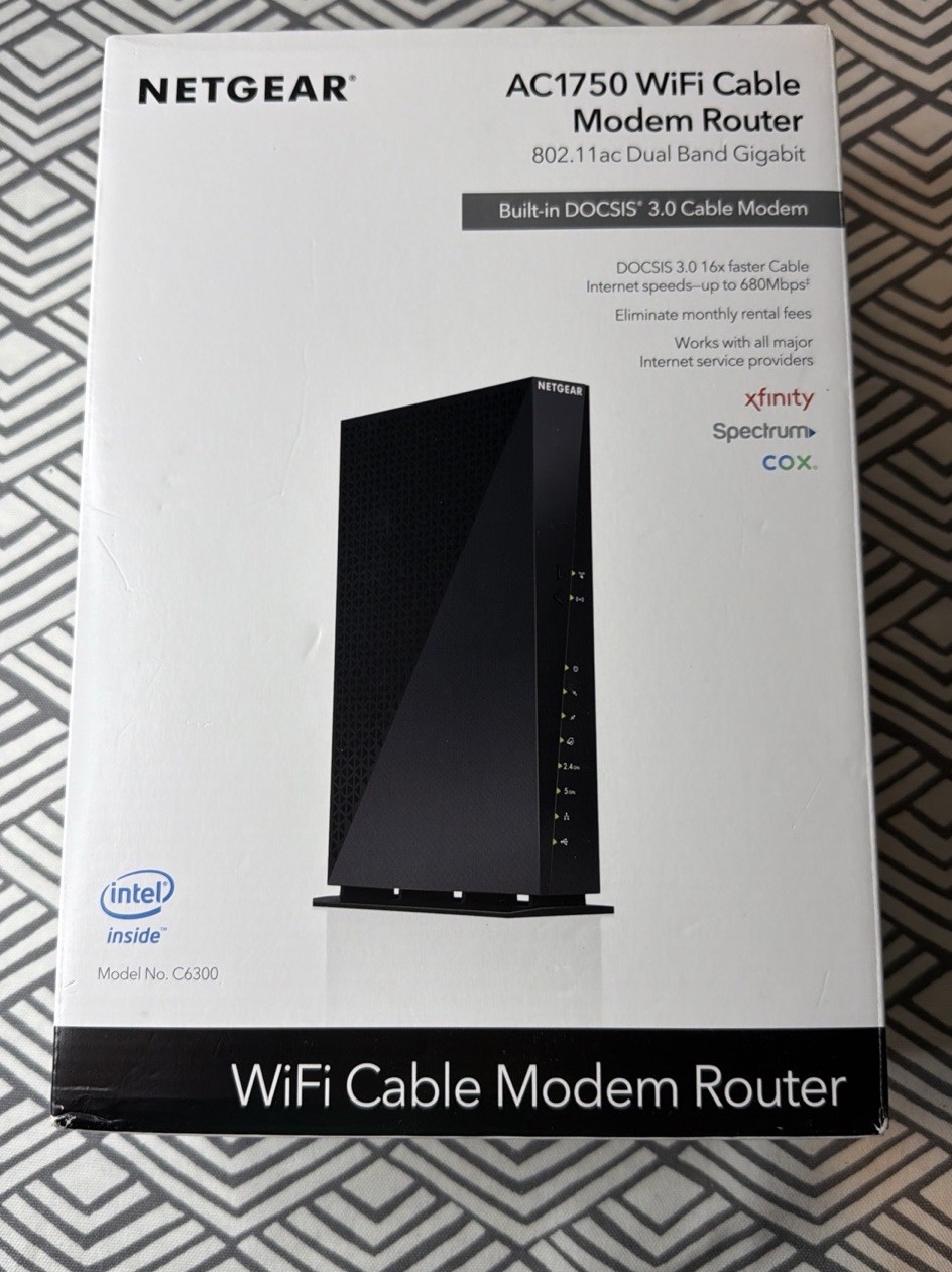 Netgear AC 1750 WiFi Cable Modem Router Model C6300
