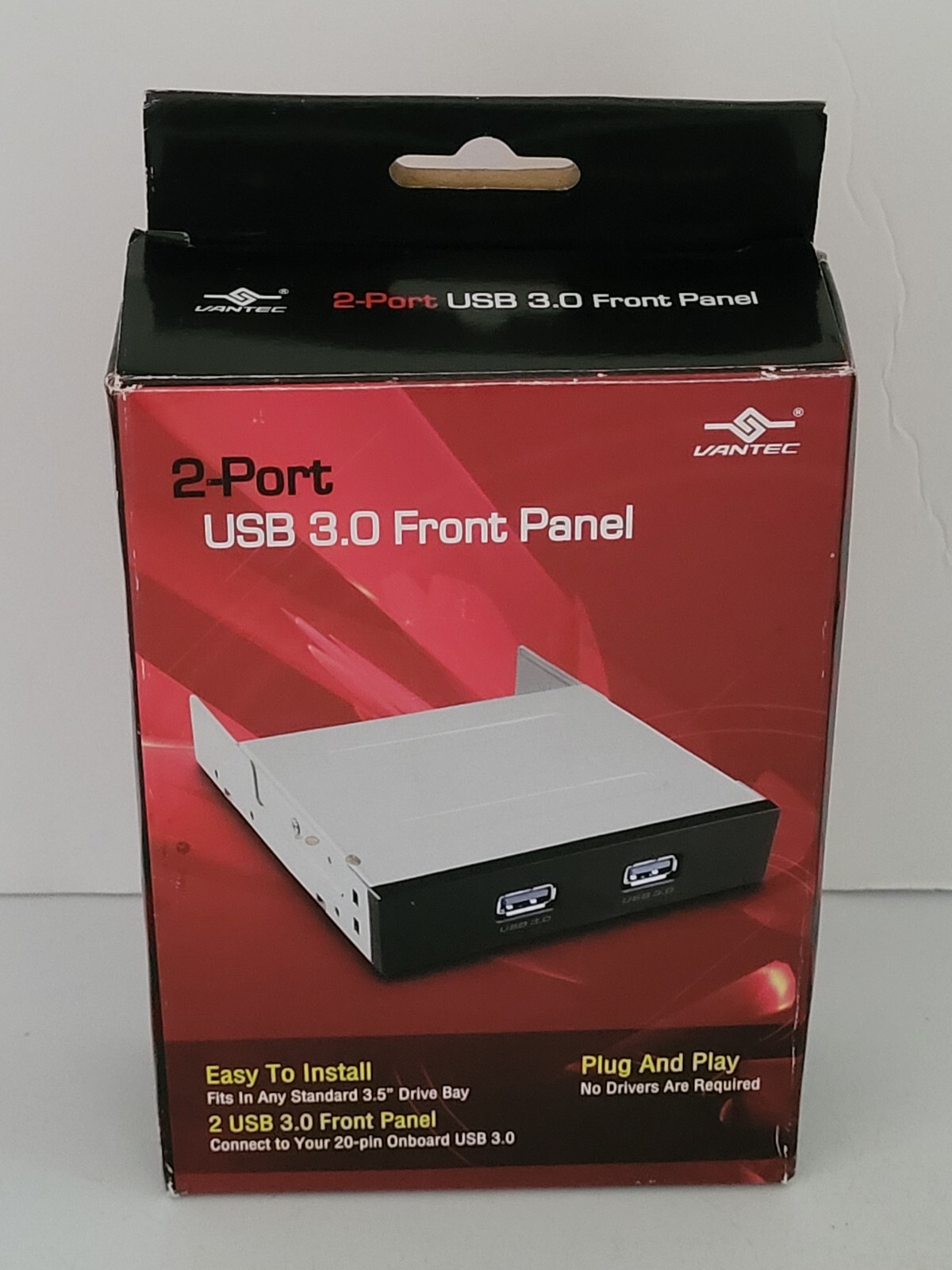 New In Box VANTEC 2-Port USB 3.0 Front Panel Easy To Install Fits 3.5" Bay