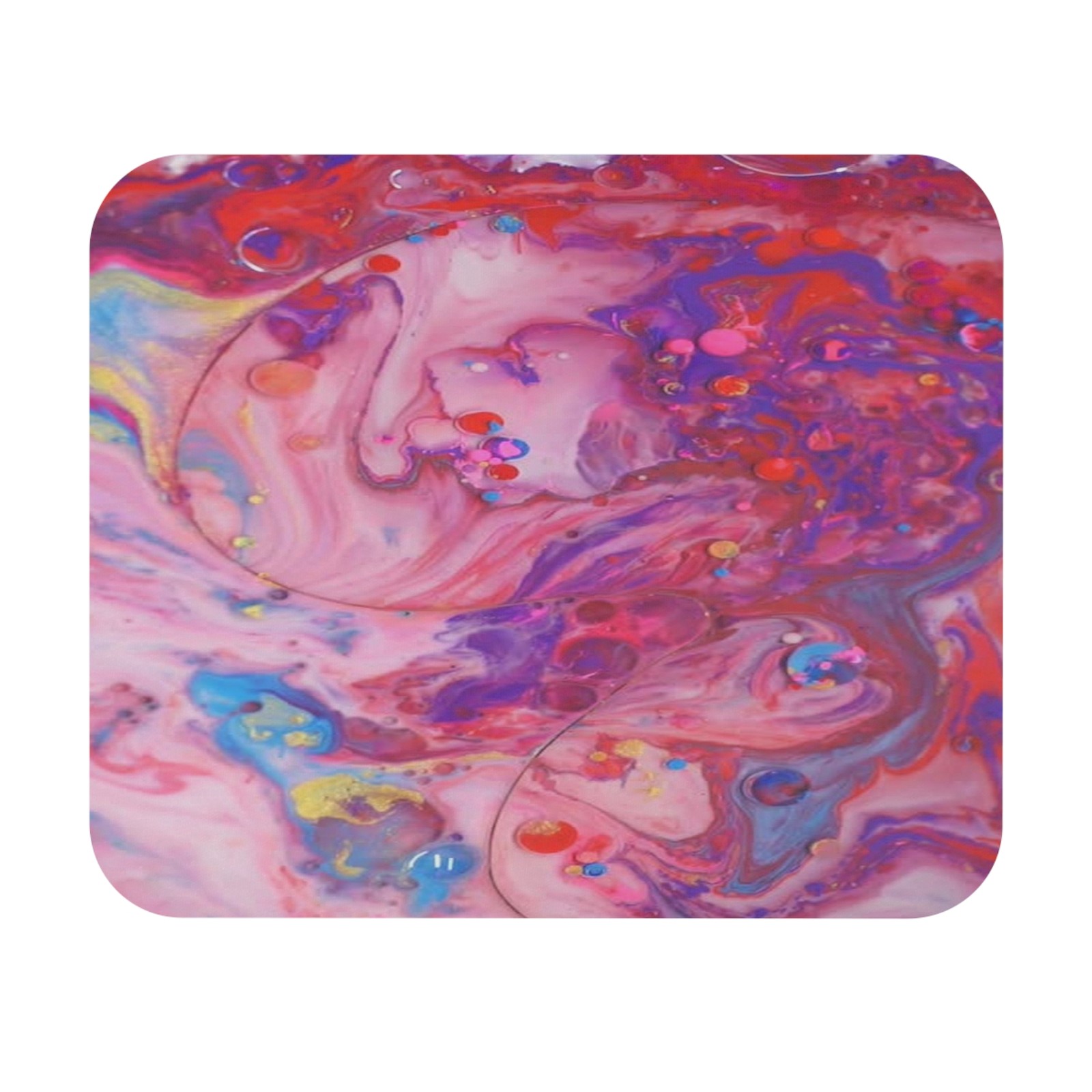 Abstract Pink Marble Mouse Pad | Swirl Colorful Desk Mat