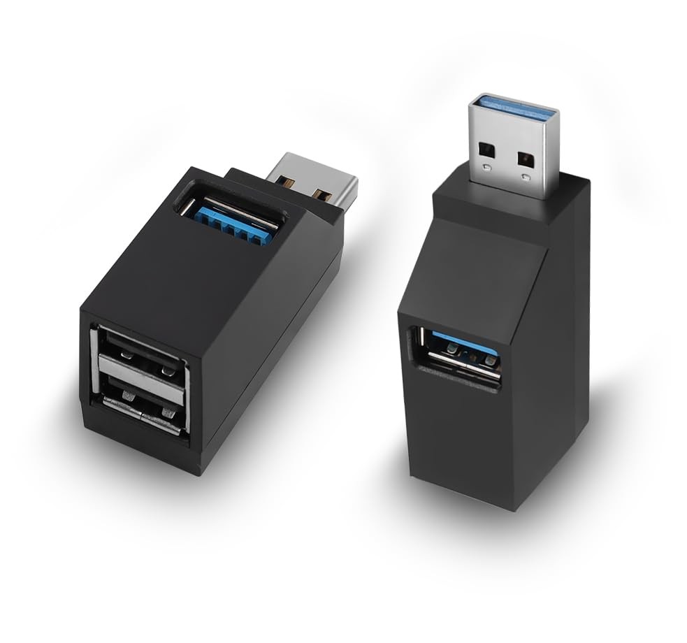 3 Ports USB Hub,USB Male to Female Expansion Adapter 2 Pcs 90 Degree Splitter...