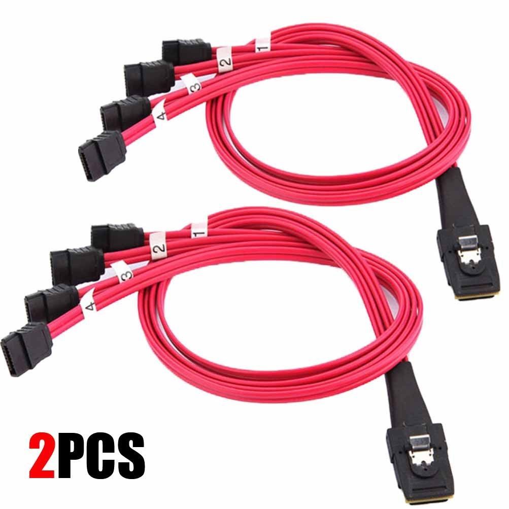 Mini SAS to 4-SATA SFF-8087 Multi-Lane Forward Breakout Internal Cable 19"/0.5m