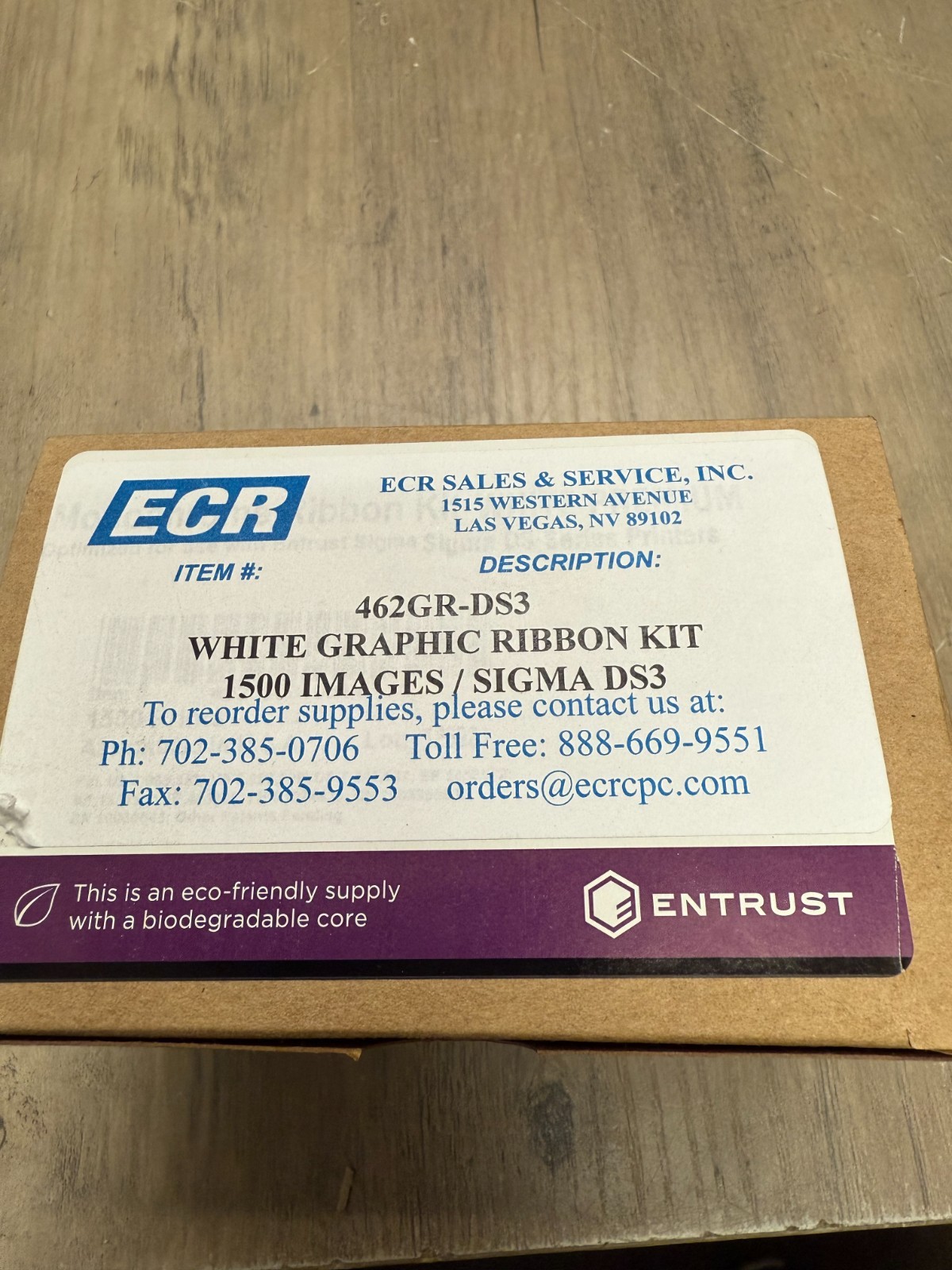 ENTRUST 462GR-DS3 Ribbon Cartridge DATACARD SIGMA White Graphic 462GR-DS2 NEW