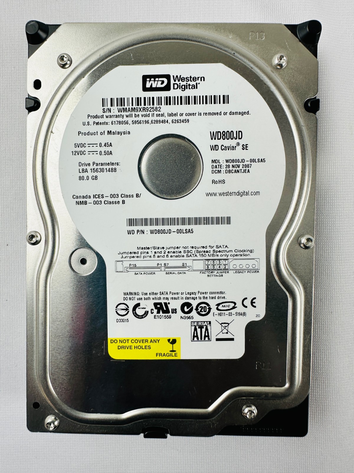Western Digital WD800JD-00LSA5 Hard Drive