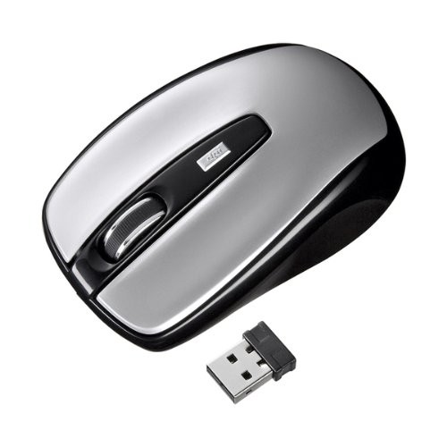 Sanwa Supply Ultra-Small Receiver Wireless Optical Mouse, Silver, MA-NANOH8S