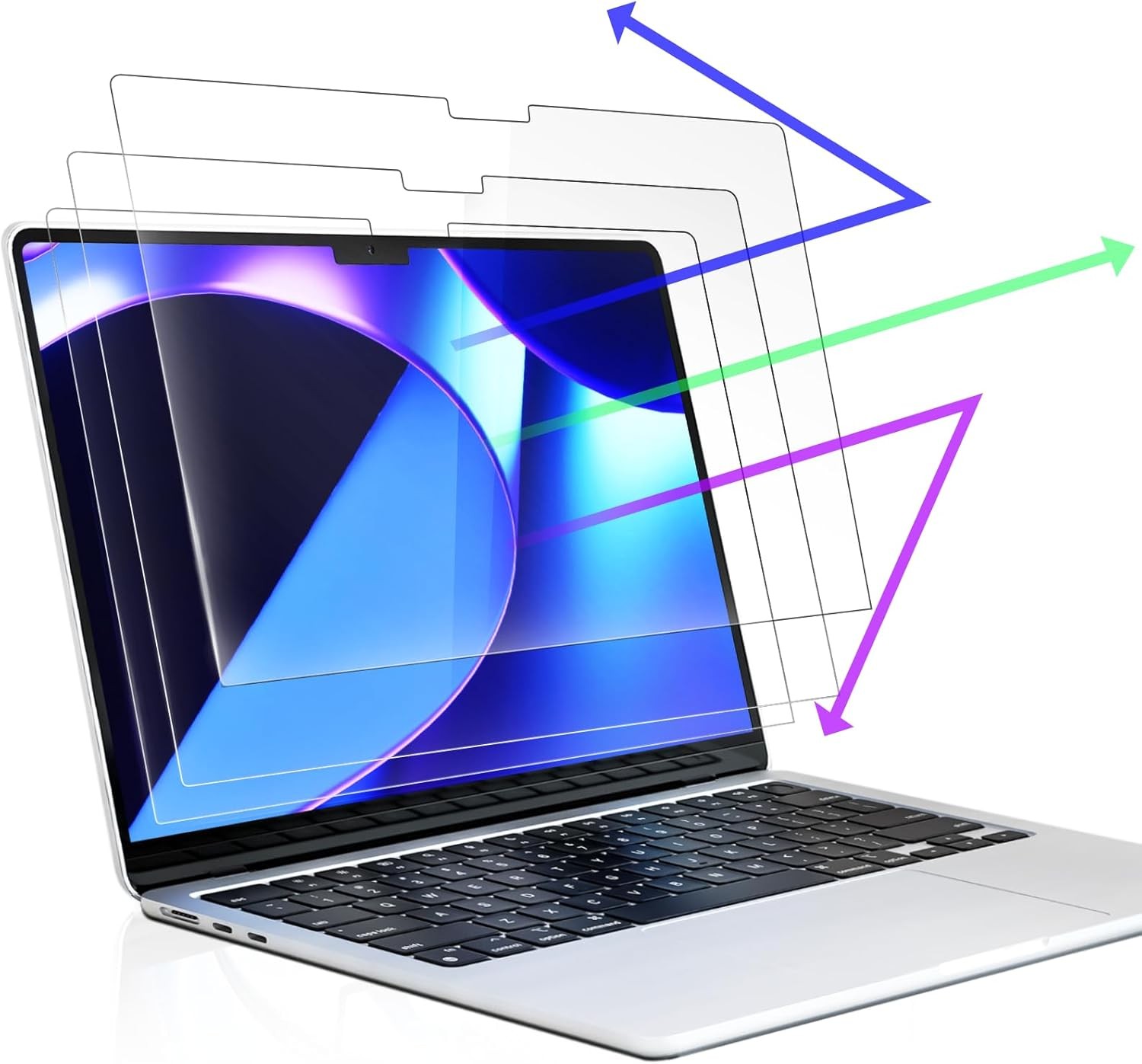3-Pack Anti Blue Light Screen Protector for MacBook Air 13.6 Inch (2022-2026)