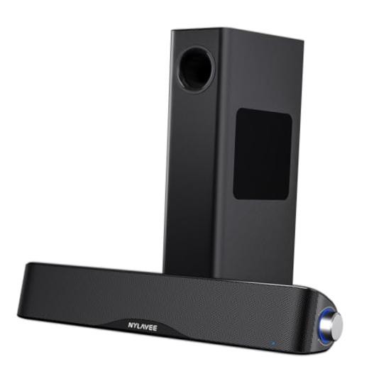 Computer Speakers with Subwoofer, 2.1 PC Soundbar, Bluetooth 5.4 | 60W Peak