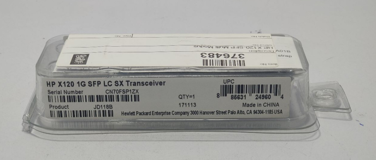 HP JD118B X120 1G SFP LC SX Transceiver