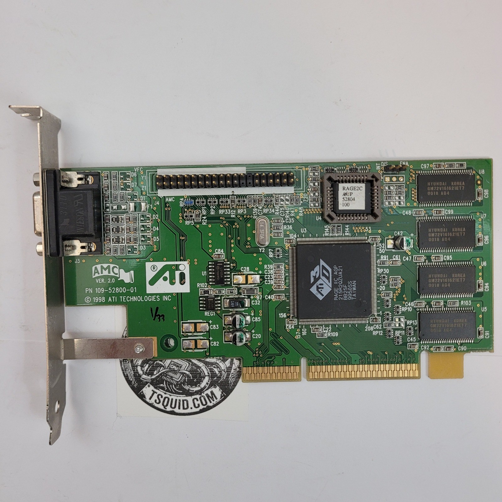 ATI Rage IIC AGP Video Card 109-52800-01 Vintage 4MB VGA Graphics