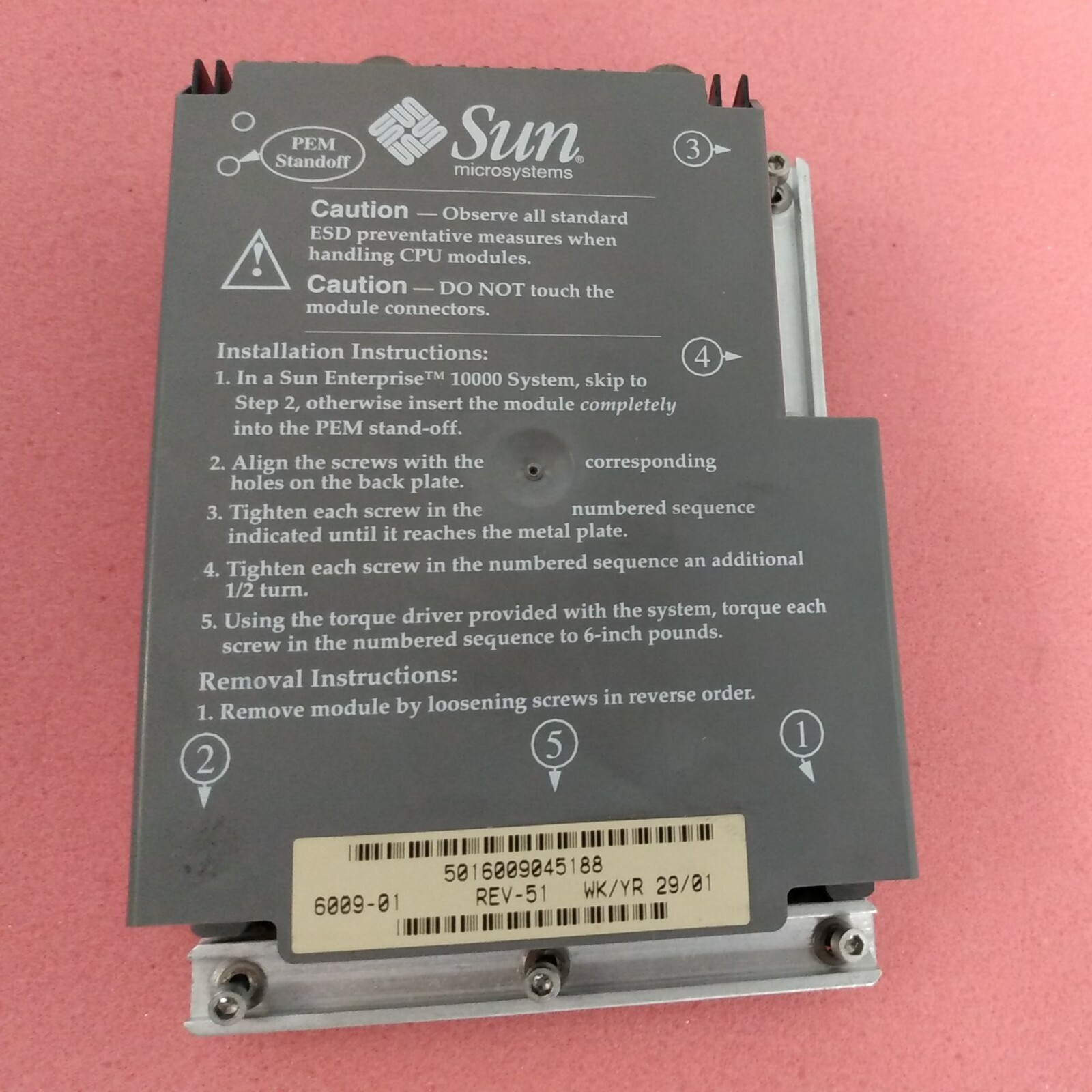 501-6009 Sun Microsystems 400MHz SPARCII CPU