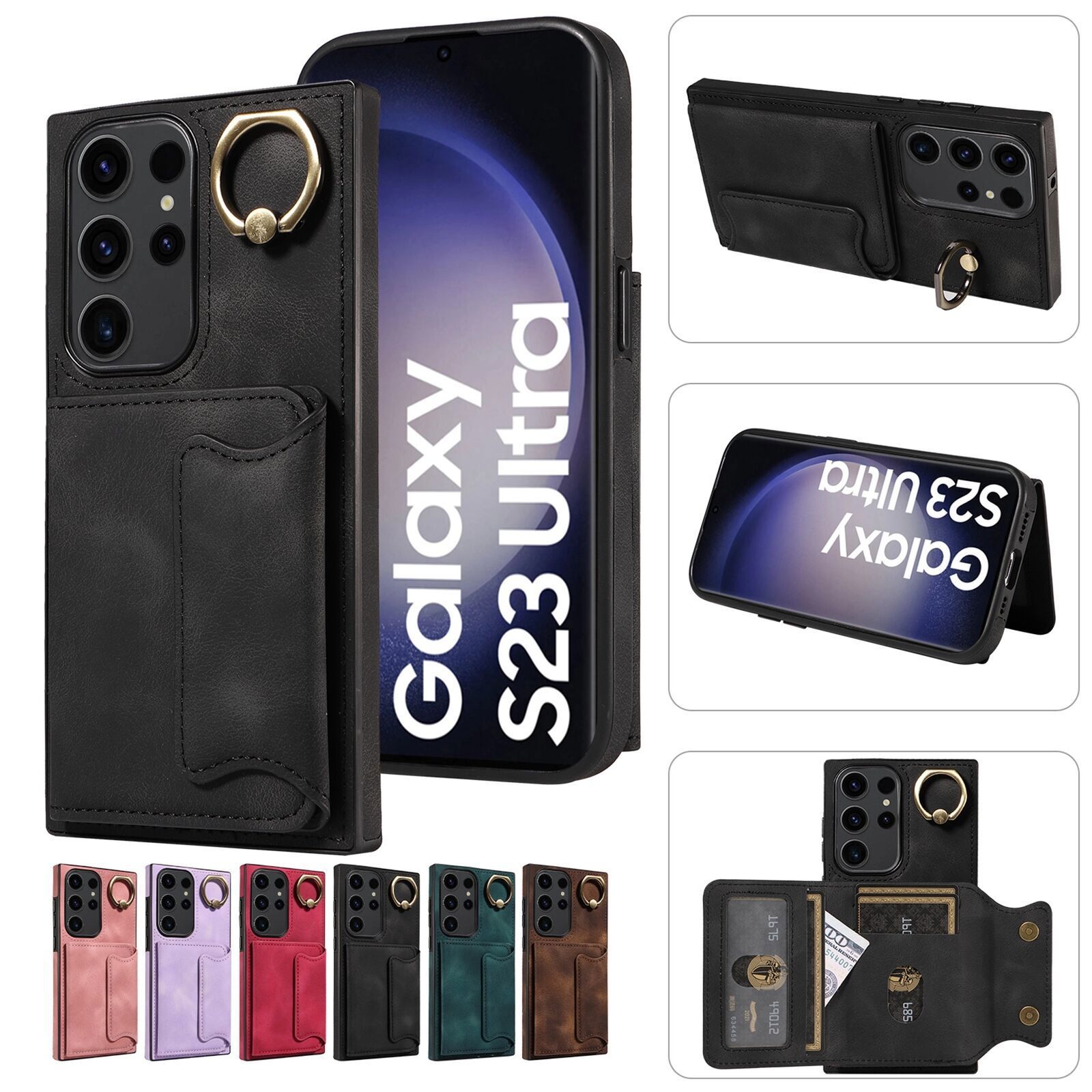 Luxury Leather Card Wallet Ring Cover Case For A54 A13 A14 A34 A23 A33 5G