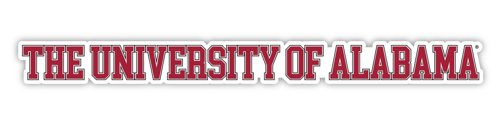 Alabama Crimson Tide College Text Vinyl Decal – White, Clear and Holo
