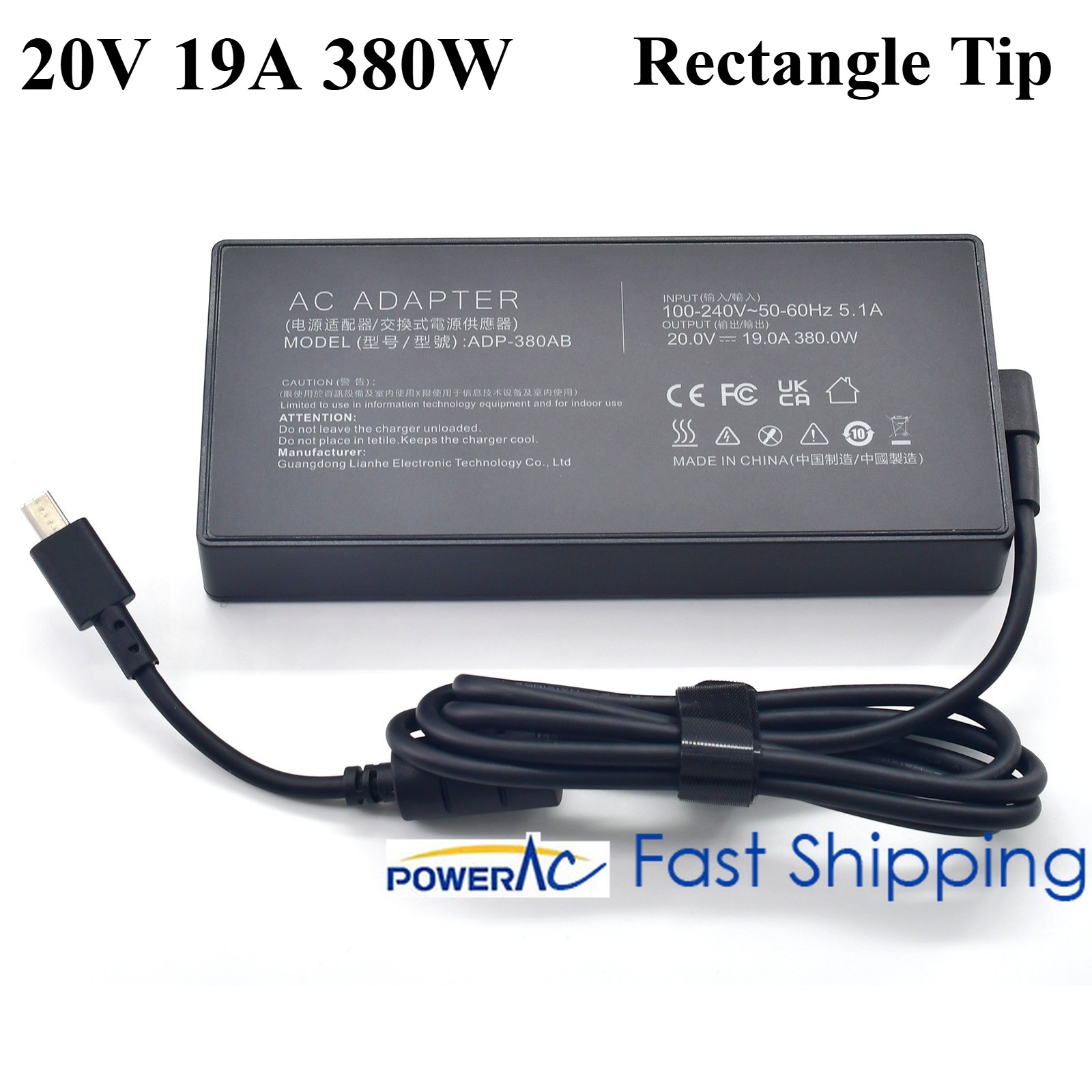 Replacement 380W 20V AC Adapter Charger for ASUS ROG STRIX SCAR 18 G835LX-XS98
