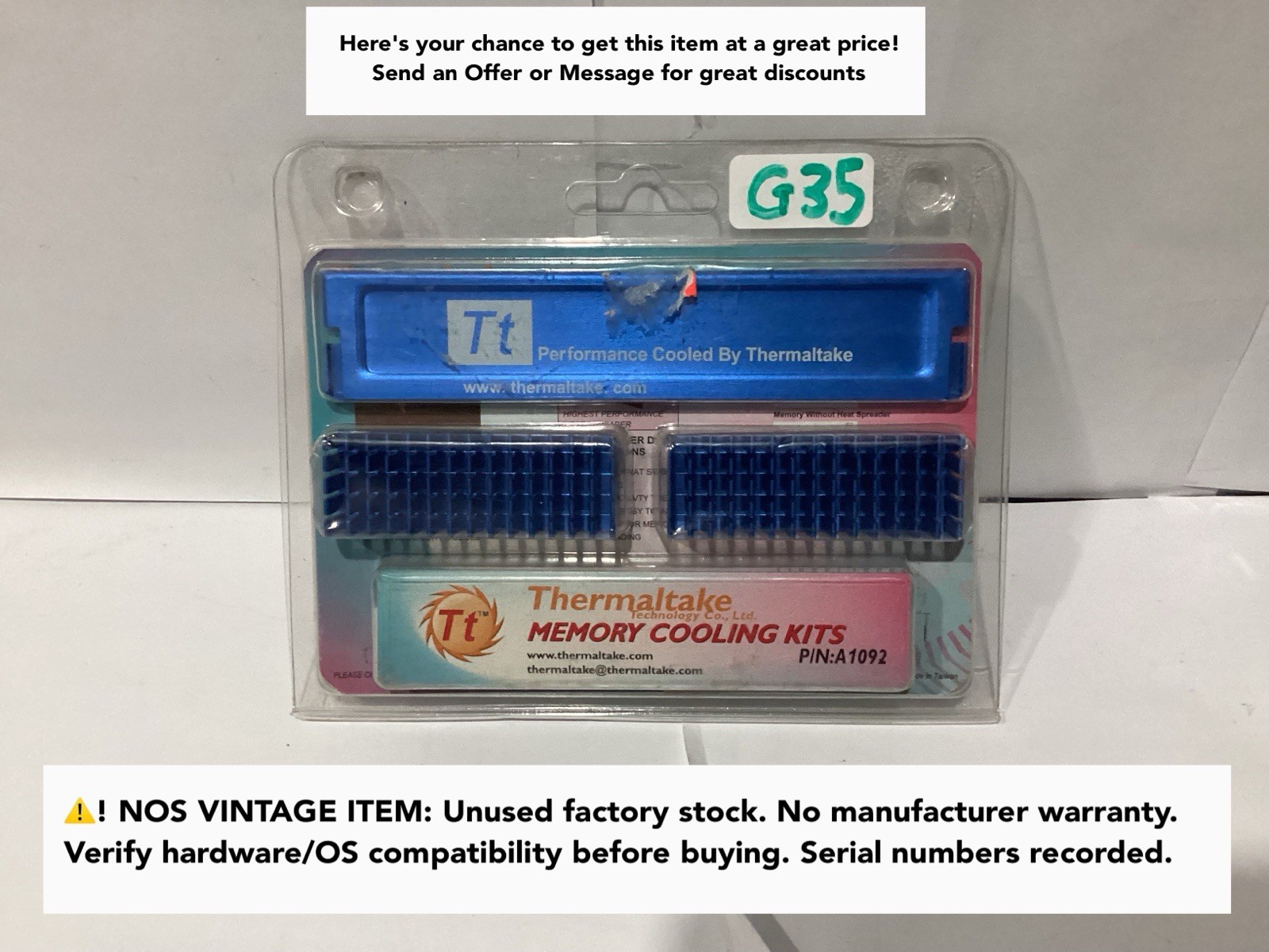 Thermaltake Memory Cooling Kit A1092 Anodized Blue Aluminum Ram Heatsink
