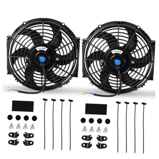 10" Universal Electric Radiator Fan Push Pull Slim Fan High 10 inch- 2PCS