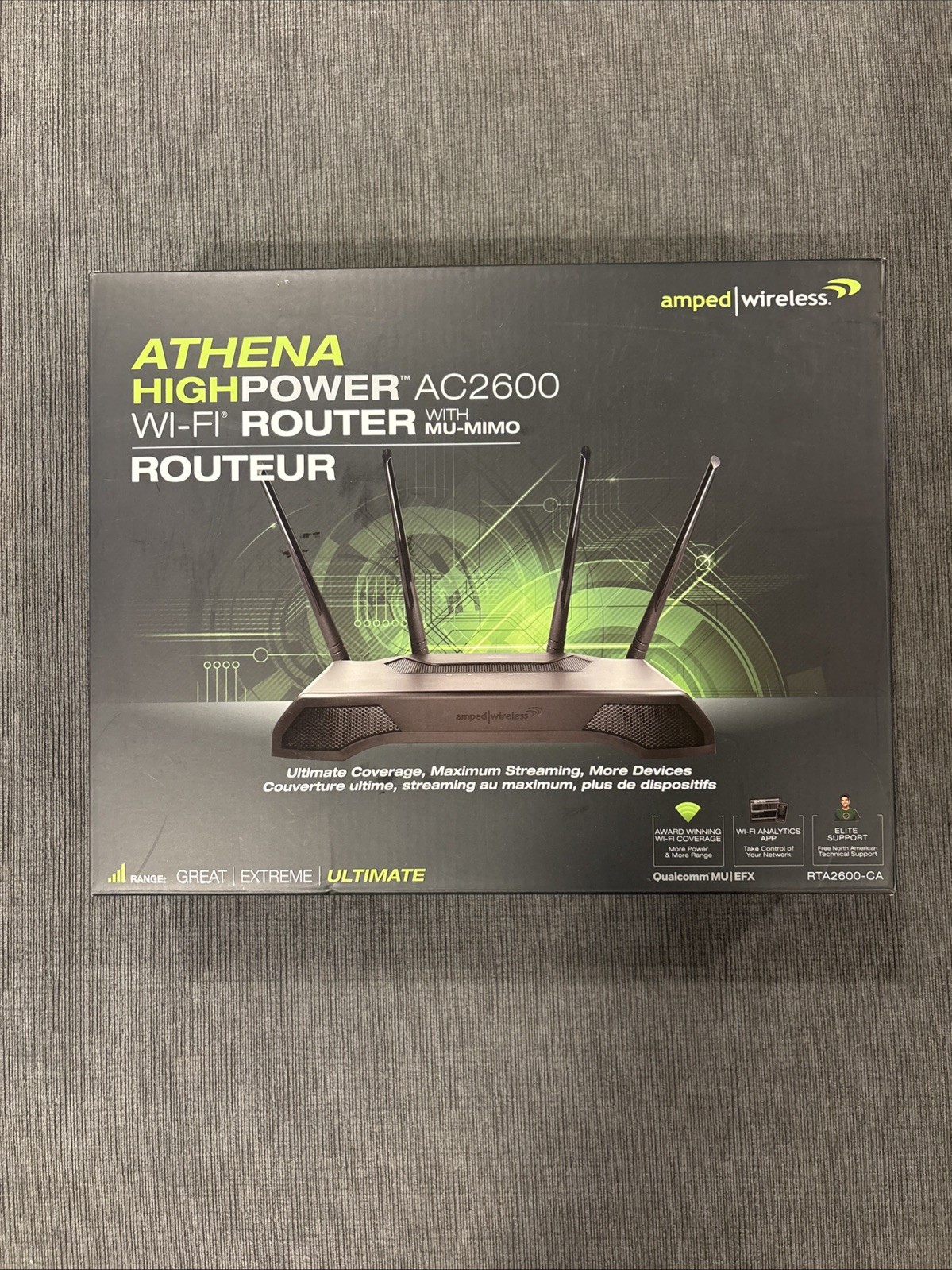 Athena-EX High Power AC2600 Wi-Fi Range Extender With MU-MIMO Amped Wireless