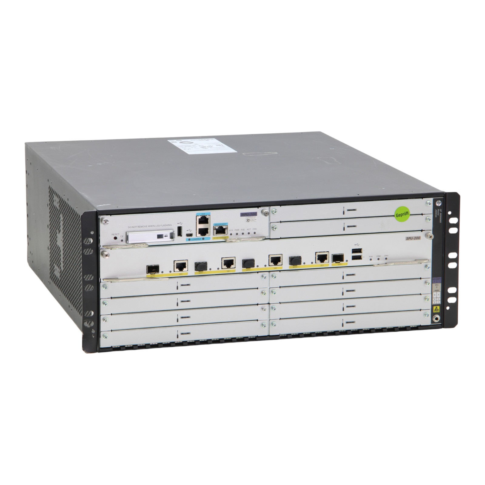 HPE MSR4060 JG403A SPU-200 MPU-100 6x HMIM Slots 2x PSU Rack Router