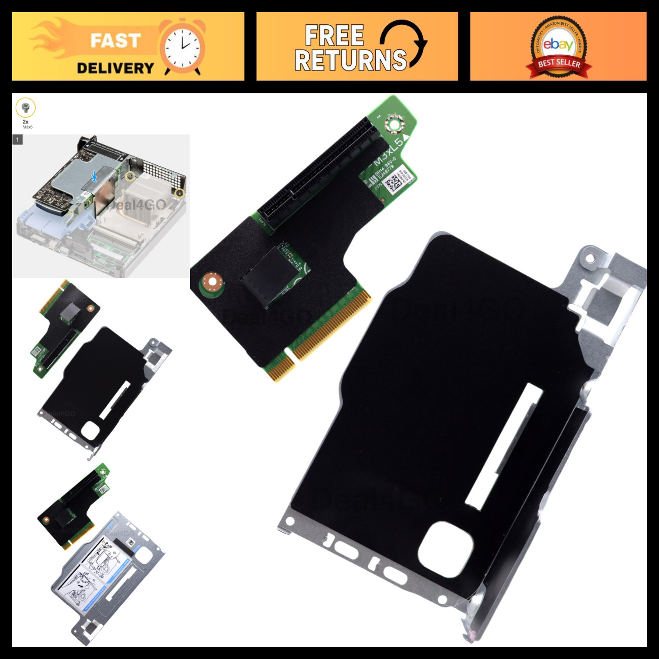 GPU Graphics PCIe V2 Riser Card with Bracket for Dell Precision 3260 3240 CFF -