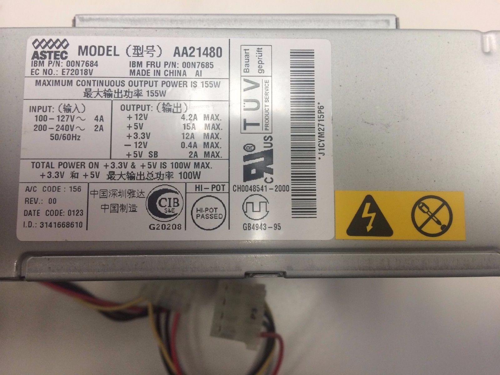 Astec AA21480 100W Power Unit