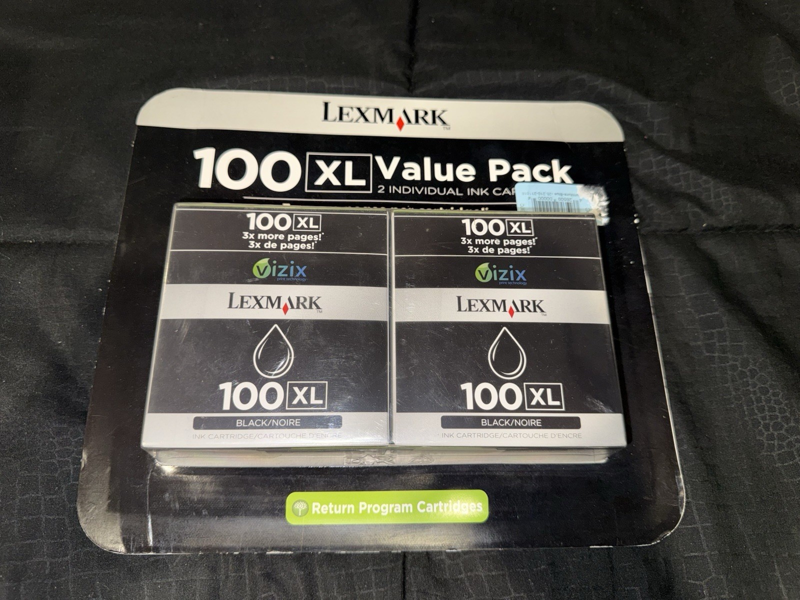 Genuine Lexmark 100 XL Value Pack Black Ink Cartridges (2-Pack)