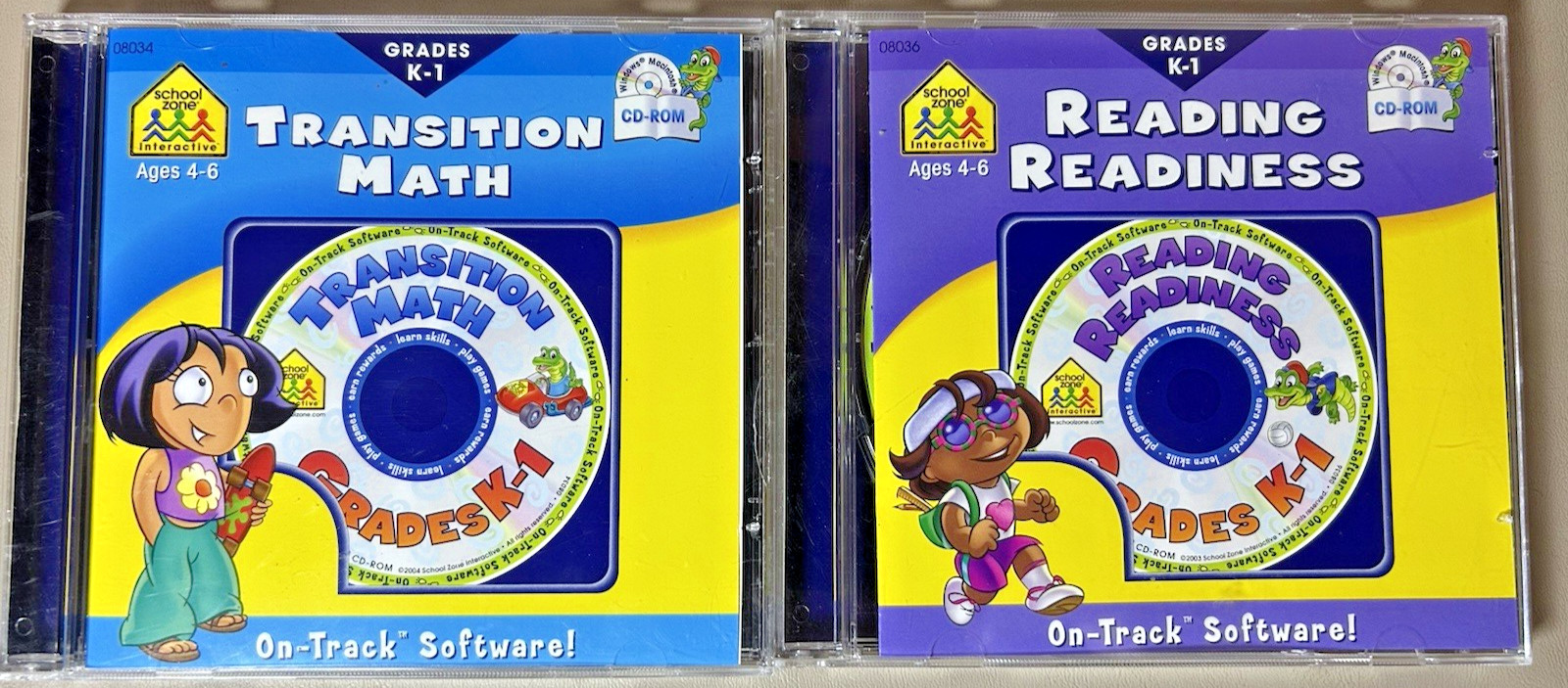 2 School Zone Interactive On-Track Software - Transition Math & Reading  (PC)