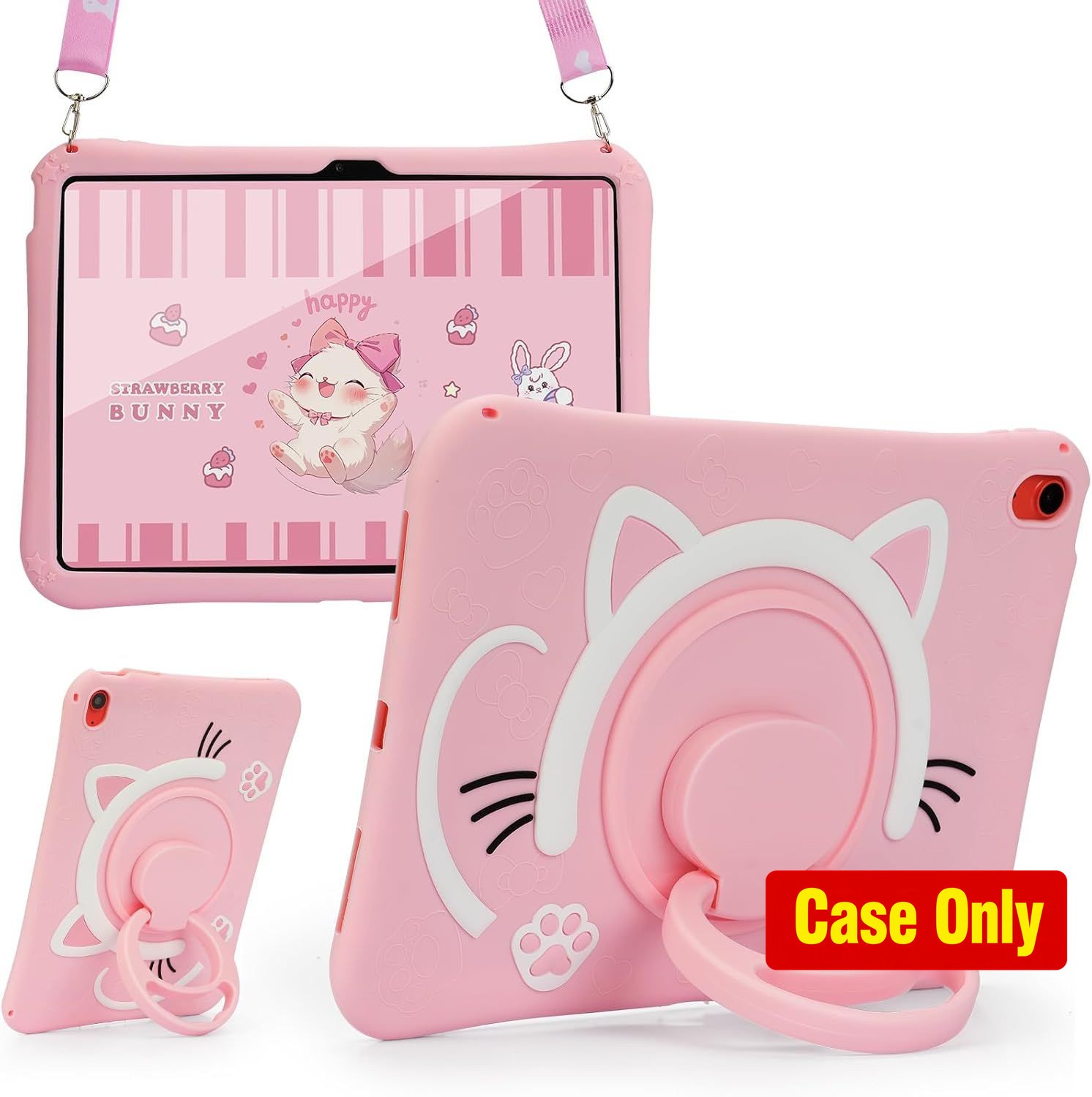 Case for iPad 10.2 Inch 7th/8th/9th Gen, Cute 3D Cat Design, Shockproof Cover